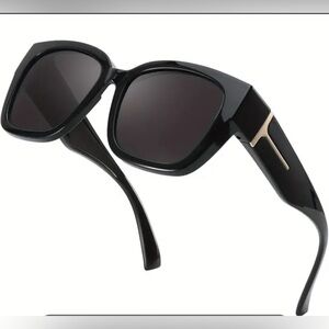 Polarized Sunglasses Fit Over Rx Black UV 400 Protection Oversized